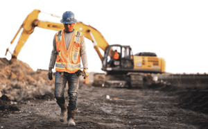 man walking on site